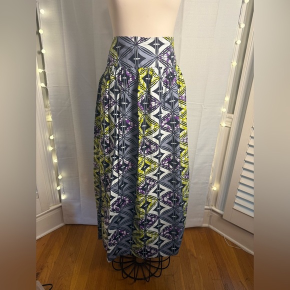 Handmade Colorful Pleated A-Line Maxi Skirt - Picture 1 of 7